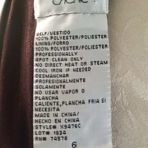 Cache Brown Knit Chiffon Cocktail Dress, sz.6 - Picture 5 of 5